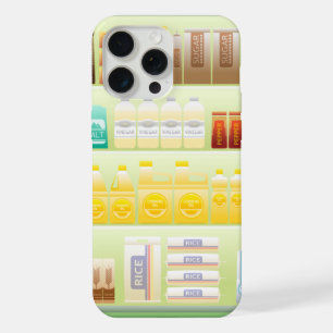 Coque iPhone 15 Pro Max étagère de supermarché café grains de thé