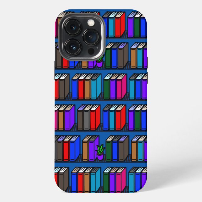 Coque iPhone Étagères de bibliothèque Little Library sarcelle (Verso)
