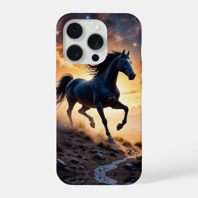 Coque iPhone Étalon noir dans le désert  (Verso)