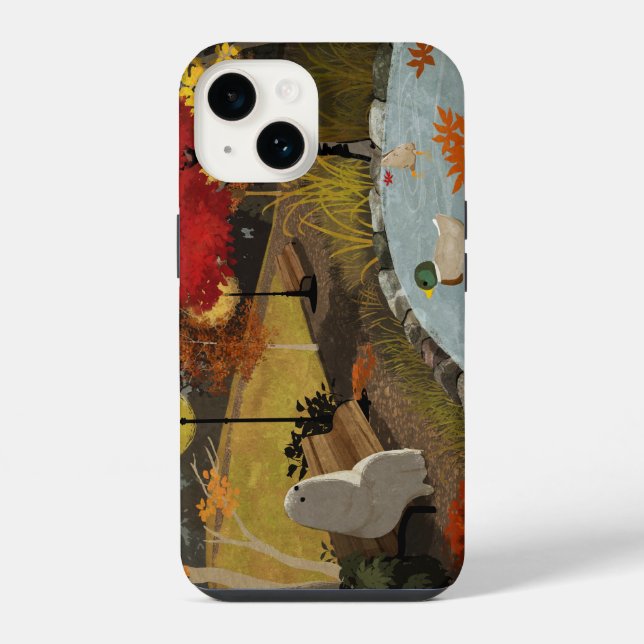 Coque iPhone Étang aux canards - Automne (Verso)