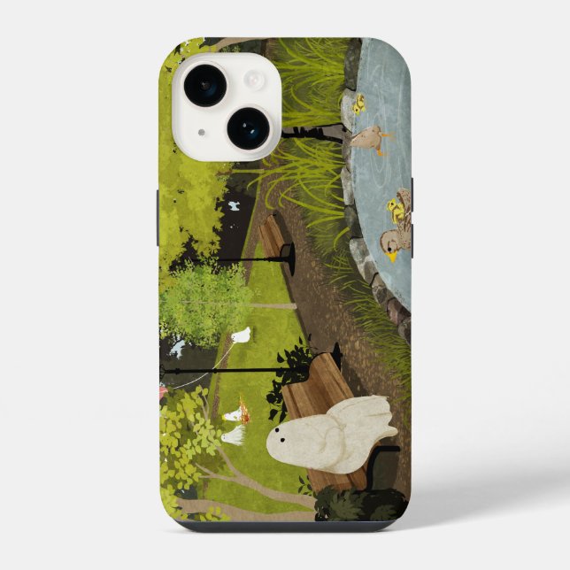 Coque iPhone Étang aux canards - Été (Verso)