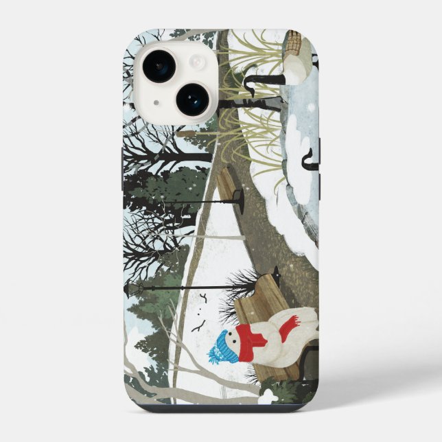 Coque iPhone Étang aux canards - Hiver (Verso)