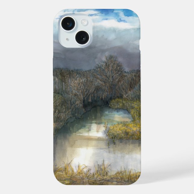 Coque iPhone étang d'automne (Verso)