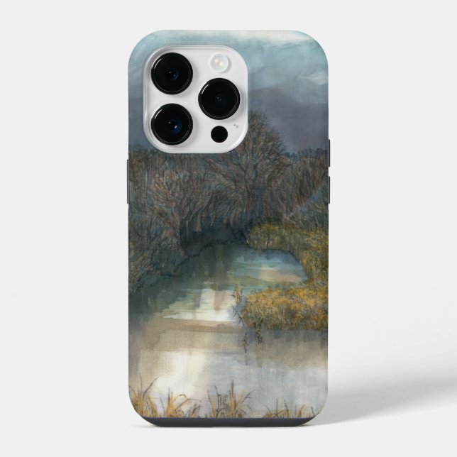 Coque iPhone étang d'automne (Verso)