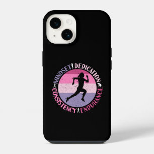 Coque Pour iPhone 14 État d'esprit de course - Citation d'endurance de