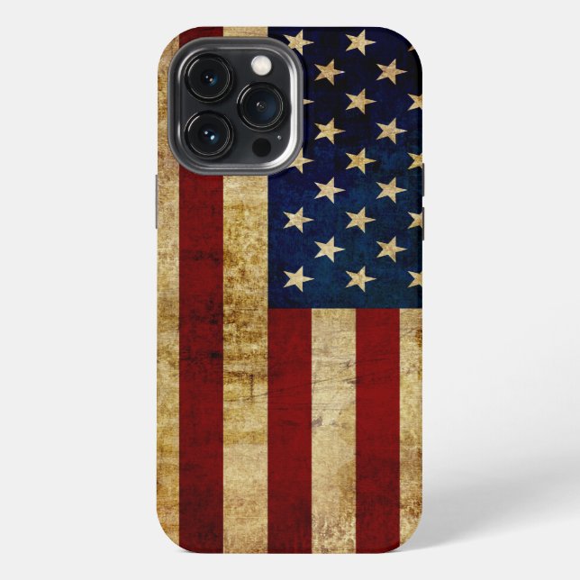 Coque iPhone États-Unis / Drapeau Grunge (Verso)