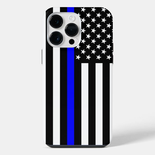 Coque iPhone États-Unis Thin Blue Line (Verso)