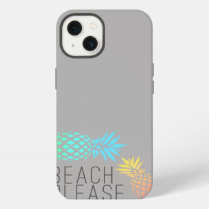 Etui iPhone 13 été branché "plage s'il vous plaît", ananas coloré