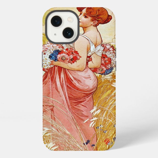 Coque iPhone Été d'Alphonse Mucha (Verso)