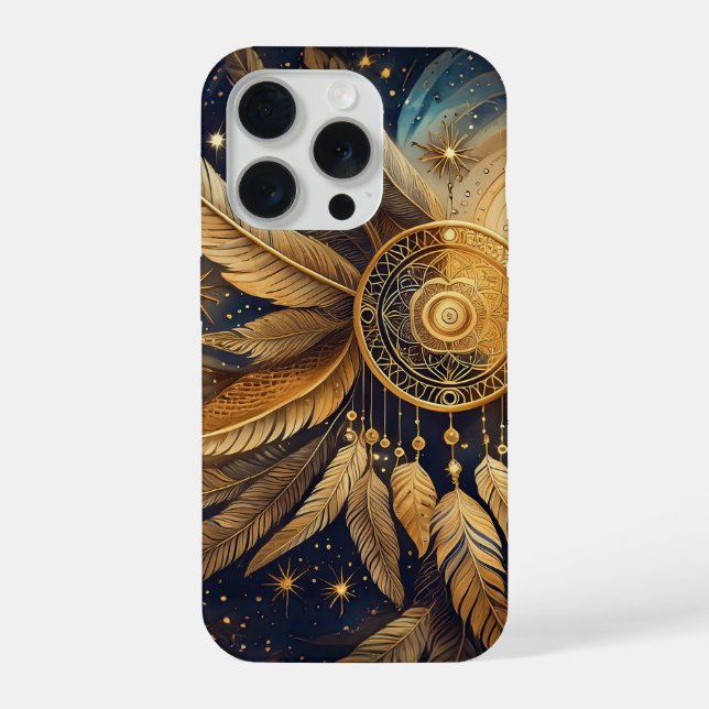Coque iPhone Ethereal Escapes, Golden Dreamcatcher Starshine (Verso)