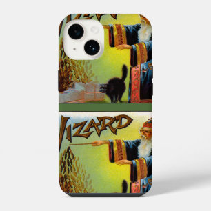 Coque Pour iPhone 14 Étiquette de cigare vintage, Magic Wizard avec cha