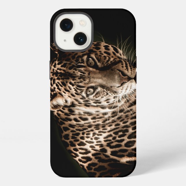 Coque iPhone Étiquette léopard tacheté (Verso)