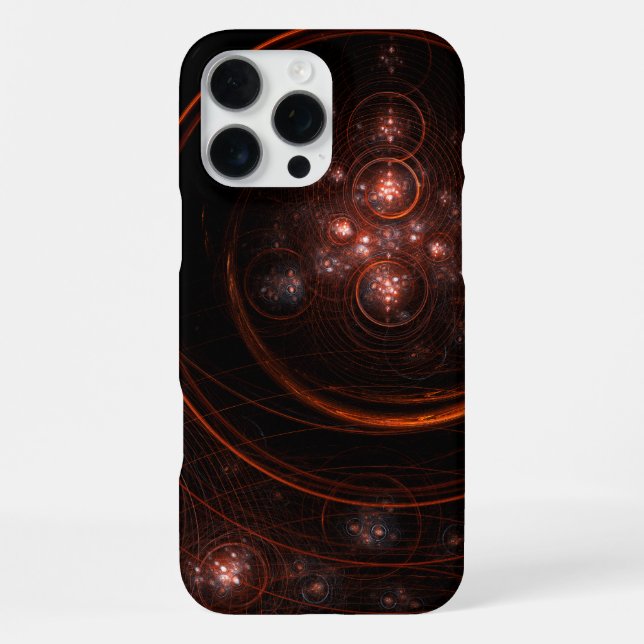 Coque iPhone Étoile cramoisie en orbite Art cosmique abstrait (Verso)