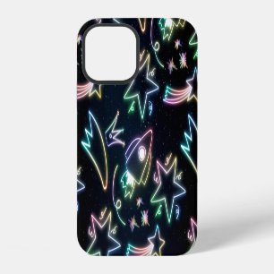 Coque iPhone 12 étoile de fusée néon