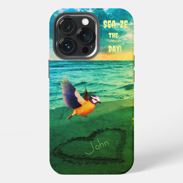 Coque iPhone Étoile de mer - Oiseau de mer - Amour (Dos)