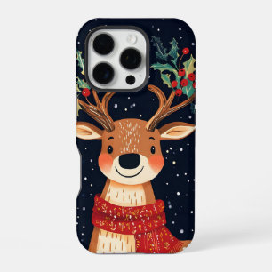Coque iPhone 16 Pro Étoile de Noël scintillante de renne