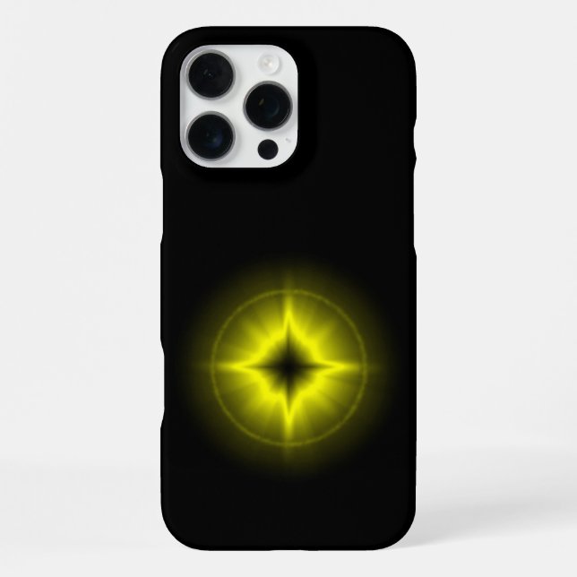 Coque iPhone Étoile jaune sur fond noir (Verso)