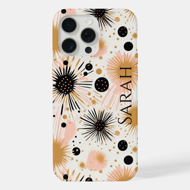 Coque iPhone Étoile rose boho moderne (Verso)