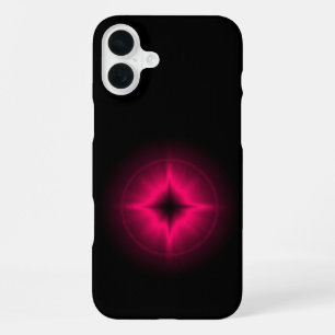 Coque iPhone 16 Plus Étoile rouge rubis sur fond noir