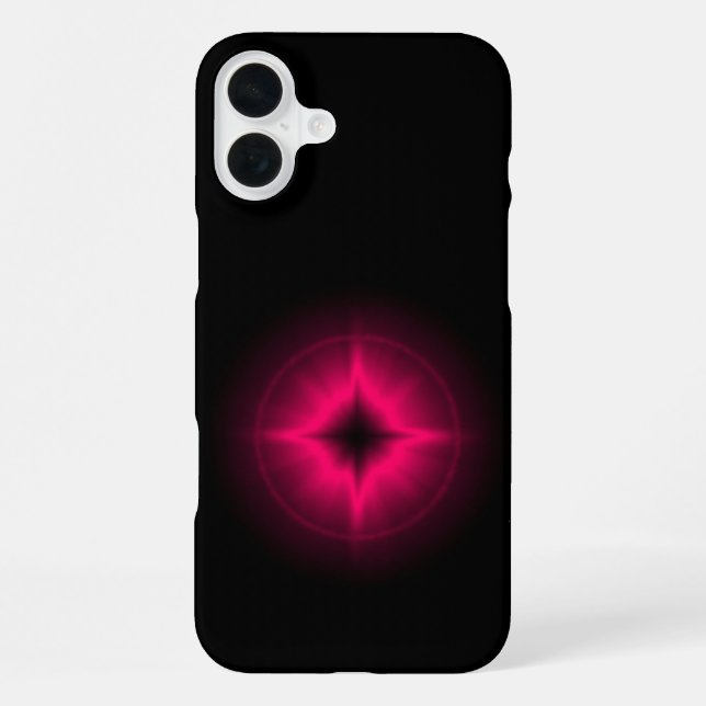 Coque iPhone Étoile rouge rubis sur fond noir (Verso)
