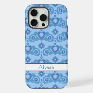 Coque iPhone 15 Pro Max Étoiles Cœurs Magie Lunaire Lumière Bleue Céleste