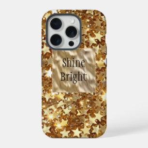 Coque iPhone 15 Pro Étoiles de confettis dorés Glam