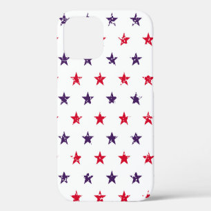 Coque iPhone 12 Étoiles du 4 juillet Grunge Abstrait Motif Sans Co