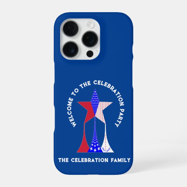 Coque iPhone Étoiles et Rayures Patriote (Verso)
