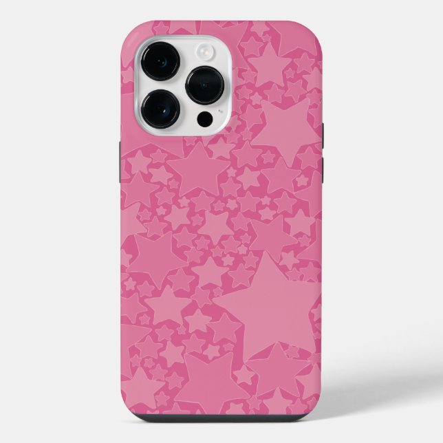 Coque iPhone Étoiles, Étoiles, Étoiles - Rose (Verso)