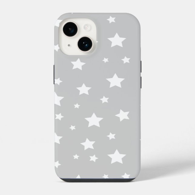 Coque iPhone Étoiles grises mignonnes (Verso)