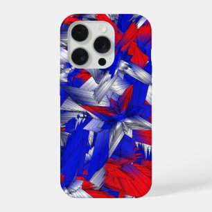 Coque iPhone 15 Pro Étoiles rouges blanches et bleues