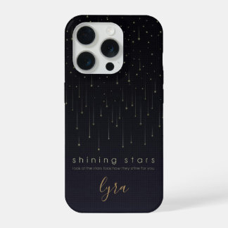 Coque iPhone 15 Pro Étoiles scintillantes minimalistes personnalisable