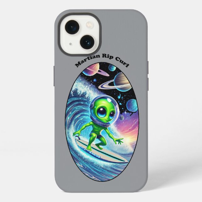 Coque iPhone Etranger de l'espace de surf sur planche de surf U (Verso)
