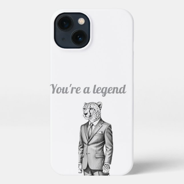 Coque iPhone Étude au fusain de la combinaison guépard (Verso)