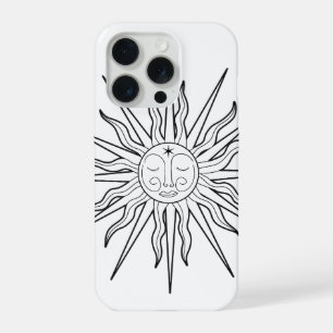 Coque iPhone 15 Pro Étude Céleste Astrologie Fantaisiste Noir & Blanc