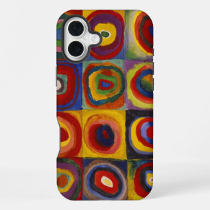 Coque iPhone 16 Plus Étude de couleur de Kandinsky sur les cercles carr