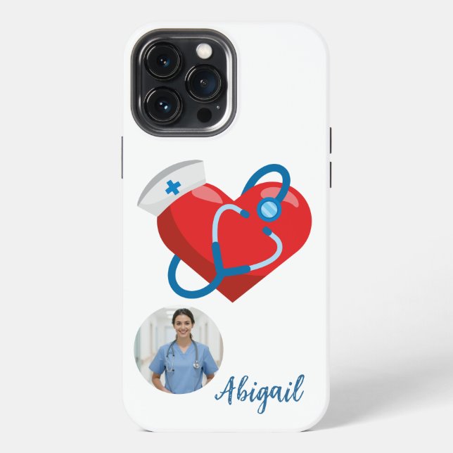 Coque iPhone Étudiant en Soins Infirmiers Stéthoscope en Forme  (Verso)