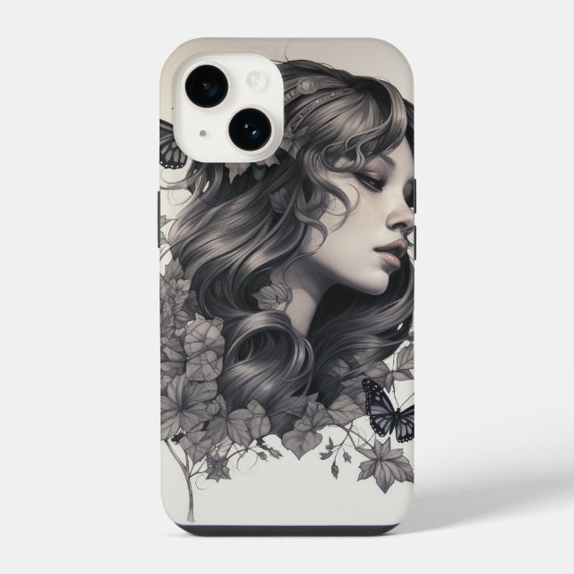Coque iPhone Étui à monogramme floral élégant Case-Mate iPhone (Verso)