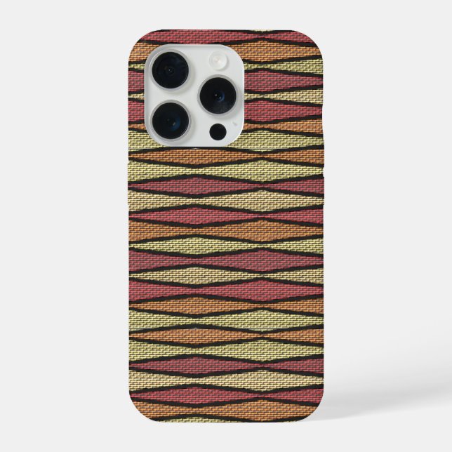 Coque iPhone Étui à motif de tissu Zig Zag (Verso)