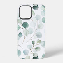 Étui à motif d'eucalyptus aquarelle