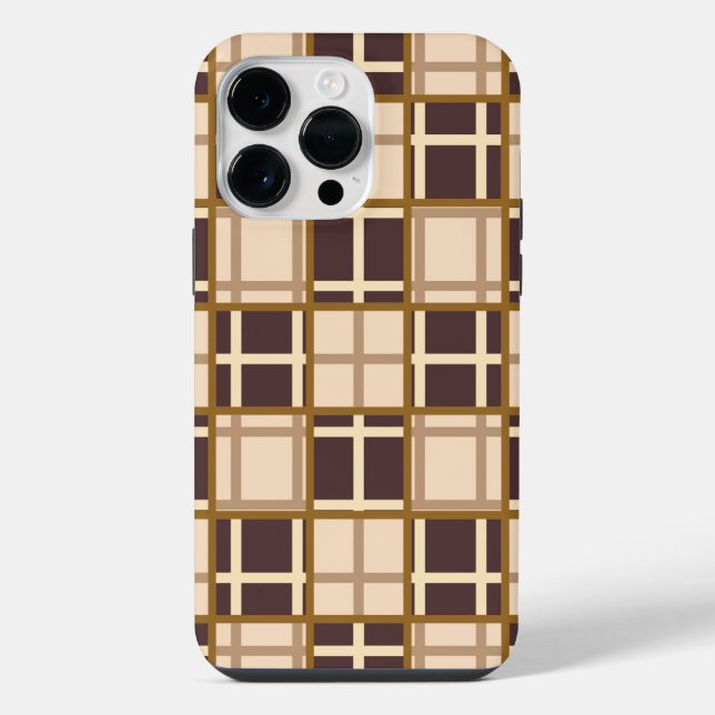 Coque iPhone Étui Abstract Shades of Brown pour iPhone 14 Pro M (Verso)