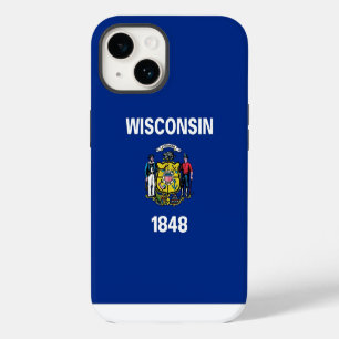 Coque Pour iPhone 14 Étui Apple Case-Mate patriotique, drapeau du Wisco