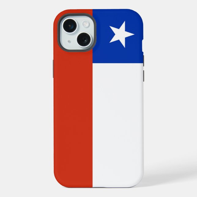 Coque iPhone Étui Apple iPhone 15 Plus, drapeau du Chili (Verso)