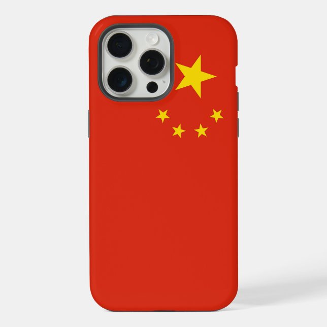 Coque iPhone Étui Apple iPhone 15 Pro Max, drapeau de la Chine (Verso)