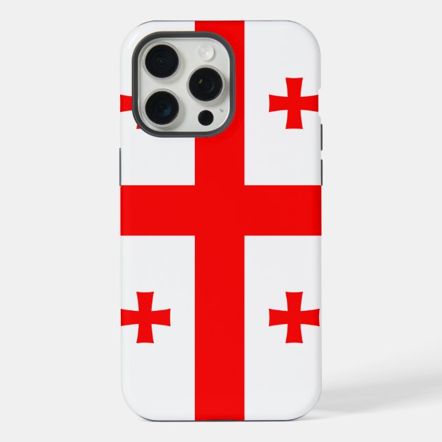 Coque iPhone Étui Apple iPhone 15 Pro Max, drapeau de la Géorgi (Verso)