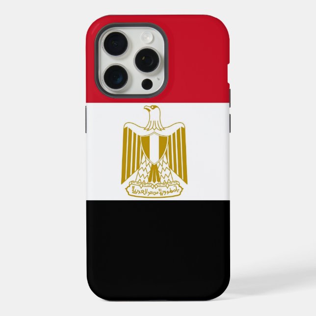 Coque iPhone Étui Apple iPhone 15 Pro Max, drapeau de l'Égypte (Verso)