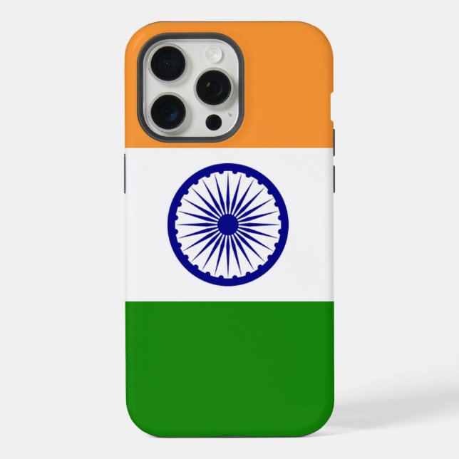 Coque iPhone Étui Apple iPhone 15 Pro Max, drapeau de l'Inde (Verso)