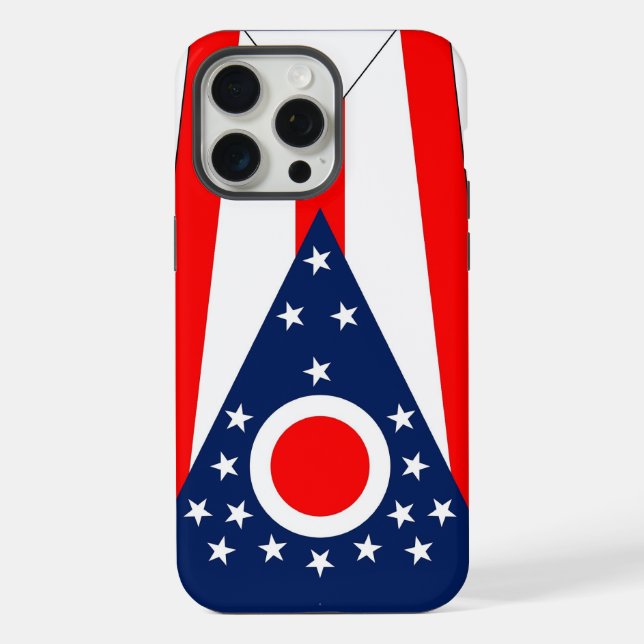 Coque iPhone Étui Apple iPhone 15 Pro Max, drapeau de l'Ohio (Verso)