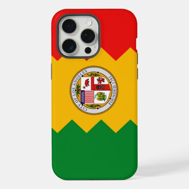Coque iPhone Étui Apple iPhone 15 Pro Max, drapeau de Los Angel (Verso)