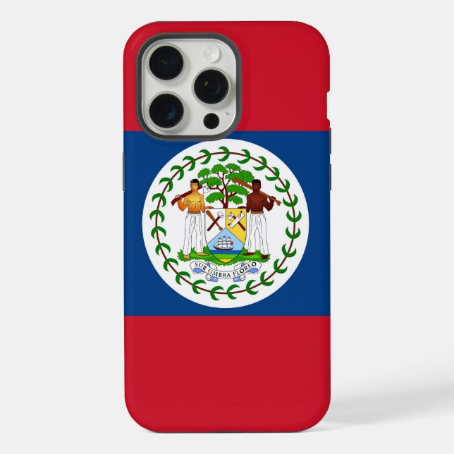 Coque iPhone Étui Apple iPhone 15 Pro Max, drapeau du Belize (Verso)